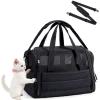 BAGSMART Cat Carrier: Soft-Sided Pet Carrier for Small Medium Cats Dogs Puppy Quilted Collapsible Puffy Travel Bag Up to 20 Lbs Pink(Black)