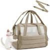 BAGSMART Cat Carrier: Soft-Sided Pet Carrier for Small Medium Cats Dogs Puppy Quilted Collapsible Puffy Travel Bag Up to 20 Lbs Pink(Brown)