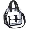 BAGSMART Clear Bag for Stadium Events 12 x 6 x12, Clear Crossbody Bag Tote Bag for Women for Travel, Festival(Black)