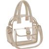 BAGSMART Clear Bag for Stadium Events 12 x 6 x12, Clear Crossbody Bag Tote Bag for Women for Travel, Festival(Brown)