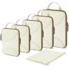 BAGSMART Compression Packing Cubes – 6 Set Travel Packing Cubes for Suitcases, Compression Suitcase Organizers with Shoe Bag(05-White Opal)