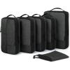 BAGSMART Compression Packing Cubes for Travel, 6 Set Travel Packing Cubes for Carry on Suitcases, Compression Travel Cubes & Suitcase Organizer for Packing with Shoe Bag Grey(04-Black)