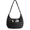 BAGSMART Crossbody Hobo Bag for Women, Quilted Puffy Purses for Women Soft Fluffy Cute Shoulder Handbag for Daily Use(A-jet Black)