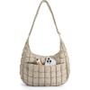 BAGSMART Crossbody Hobo Bag for Women, Quilted Puffy Purses for Women Soft Fluffy Cute Shoulder Handbag for Daily Use(B-latte Brown)