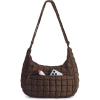BAGSMART Crossbody Hobo Bag for Women, Quilted Puffy Purses for Women Soft Fluffy Cute Shoulder Handbag for Daily Use(C-dark Brown)