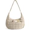 BAGSMART Crossbody Hobo Bag for Women, Quilted Puffy Purses for Women Soft Fluffy Cute Shoulder Handbag for Daily Use(Earth Tone Camel)