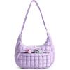 BAGSMART Crossbody Hobo Bag for Women, Quilted Puffy Purses for Women Soft Fluffy Cute Shoulder Handbag for Daily Use(E-iced Lavender)