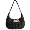 BAGSMART Crossbody Hobo Bag for Women, Quilted Puffy Purses for Women Soft Fluffy Cute Shoulder Handbag for Daily Use(Power Black)