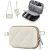 BAGSMART Digital Camera Case, Protective Puffy Camera Case with 2 Carrying Ways, Lightweight & Waterproof Small Camera Bag for Canon PowerShot G7X Mark II/III/Sony DSCW800/DSCW830 – Beige(Beige)