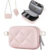 BAGSMART Digital Camera Case, Protective Puffy Camera Case with 2 Carrying Ways, Lightweight & Waterproof Small Camera Bag for Canon PowerShot G7X Mark II/III/Sony DSCW800/DSCW830 – Beige(Pink)