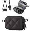 BAGSMART Digital Camera Case, Protective Puffy Camera Case with 2 Carrying Ways, Lightweight & Waterproof Small Camera Bag for Canon PowerShot G7X Mark II/III/Sony DSCW800/DSCW830 – Beige(Black)