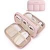 BAGSMART Electronics Organizer Travel Case, Cord Storage for Chargers Cables Phones, Compact Tech Accessories Pouch, Pink(Pink)