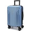 BAGSMART Expandable Carry On Luggage 22x14x9 Airline Approved, 1OO% PC Lightweight Hard Shell Suitcase, 20 Inch Travel Luggage with Spinner Wheels, Waterproof Rolling Suitcase, Black(Blue)