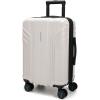 BAGSMART Expandable Carry On Luggage 22x14x9 Airline Approved, 1OO% PC Lightweight Hard Shell Suitcase, 20 Inch Travel Luggage with Spinner Wheels, Waterproof Rolling Suitcase, Black(White)