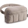 BAGSMART Fanny Packs for Women Cross Body, Quilted Puffy Belt Bag with Pockets, Fashion Waist Packs for Traveling Hiking Pink(Camel)