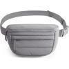 BAGSMART Fanny Packs for Women Two Way Zipper Belt Bag with Adjustable Strap, Puffy Fashion Waist Packs for Traveling Workout, Brown(Dark Grey)