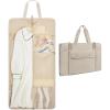 BAGSMART Garment Bags for Travel Foldable Carry on Suit Carrier for Hanging Clothes Stylish Dress Carrier Large Convertible Weekender Garment Bags for Women Men(Puffy Camel)