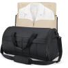 BAGSMART Garment Duffel Bag, Convertible 2-in-1 Puffy Water-Resistant Carry-On with Shoe Compartment (A-Black)(B-Black)