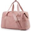 BAGSMART Gym Bag for Women, Carry on Weekender Overnight Bag, Travel Duffel Bags with Trolley Sleeve, Personal Item Travel Bag Tote Bag Workout Dance Bag(Black,Medium)(Dark Pink)
