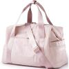 BAGSMART Gym Bag for Women, Carry on Weekender Overnight Bag, Travel Duffel Bags with Trolley Sleeve, Personal Item Travel Bag Tote Bag Workout Dance Bag(Black,Medium)(Pink)