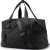 BAGSMART Gym Bag for Women, Carry on Weekender Overnight Bag, Travel Duffel Bags with Trolley Sleeve, Personal Item Travel Bag Tote Bag Workout Dance Bag(Black,Medium)(Black)
