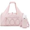 BAGSMART Gym Bag for Women, Lightweight Duffel with Shoe Compartment, Tote Bag with Wet Pocket for Yoga Travel, Pink(A-Pink)