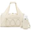 BAGSMART Gym Bag for Women, Lightweight Duffel with Shoe Compartment, Tote Bag with Wet Pocket for Yoga Travel, Pink(Cream)
