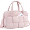 BAGSMART Gym Bag for Women, Personal Item Puffer Duffle Bag, Weekender Overnight Carry On Tote Handag for Travel(Baby Pink)