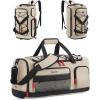 BAGSMART Gym Bag for Women & Men, 35L Sports Travel Duffel Bag with Shoe Compartment，Anti-Theft Carry On Weekender Bag for Airplane, Water Resistant Workout Overnight Backpack for Travel Gym,Grey(Khaki)
