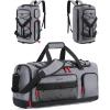 BAGSMART Gym Bag for Women & Men, 35L Sports Travel Duffel Bag with Shoe Compartment，Anti-Theft Carry On Weekender Bag for Airplane, Water Resistant Workout Overnight Backpack for Travel Gym,Grey(Dark Grey)