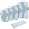 BAGSMART Hanging Compression Packing Cubes, 6 Set Large Suitcase Organizer Bags Set, Cruise Travel Essentials for Women(01-Light Blue)