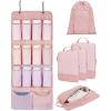 BAGSMART Hanging Compression Packing Cubes, 6 Set Large Suitcase Organizer Bags Set, Cruise Travel Essentials for Women(Baby Pink)