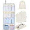 BAGSMART Hanging Compression Packing Cubes, 6 Set Large Suitcase Organizer Bags Set, Cruise Travel Essentials for Women(Beige)