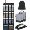 BAGSMART Hanging Compression Packing Cubes, 6 Set Large Suitcase Organizer Bags Set, Cruise Travel Essentials for Women(Black)