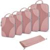 BAGSMART Hanging Compression Packing Cubes, 6 Set Large Suitcase Organizer Bags Set, Cruise Travel Essentials for Women(Clay Pink)