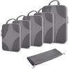 BAGSMART Hanging Compression Packing Cubes, 6 Set Large Suitcase Organizer Bags Set, Cruise Travel Essentials for Women(Grey)