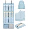 BAGSMART Hanging Compression Packing Cubes, 6 Set Large Suitcase Organizer Bags Set, Cruise Travel Essentials for Women(Light Blue)