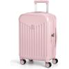 BAGSMART Hardside Expandable Luggage With Spinner Wheels, PC Lightweight Carry-On Luggage Airline Approved With TSA Lock, Durable Women Travel Suitcase Carry On 20 Inch, Beige(Pink)