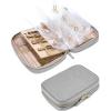 BAGSMART Large Jewelry Travel Organizer Case for Home Jewelry Organizer Storage Ring Binder Jewelry Bags Clear Jewelry Rolls Zipper Pouch Bag for Necklaces, Earrings, Rings, Bracelets, Pink(06-Grey)