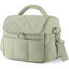 BAGSMART Lunch Bag Women, Double Deck Insulated Lunch Box, Quilted Puffer Lunch Tote, Leakproof, Durable & Reusable Large Lunch Cooler For Work Picnic Travel Meal Prep, Sage Green(Sage Green)