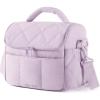 BAGSMART Lunch Bag Women, Double Deck Insulated Lunch Box, Quilted Puffer Lunch Tote, Leakproof, Durable & Reusable Large Lunch Cooler For Work Picnic Travel Meal Prep, Sage Green(Lavender Purple)