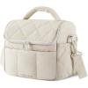 BAGSMART Lunch Bag Women, Double Deck Insulated Lunch Box, Quilted Puffer Lunch Tote, Leakproof, Durable & Reusable Large Lunch Cooler For Work Picnic Travel Meal Prep, Sage Green(Beige)