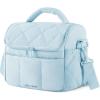 BAGSMART Lunch Bag Women, Double Deck Insulated Lunch Box, Quilted Puffer Lunch Tote, Leakproof, Durable & Reusable Large Lunch Cooler For Work Picnic Travel Meal Prep, Sage Green(Light Blue)