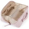 BAGSMART Makeup Bag Cosmetic Bag, Travel Makeup Bag,Water-resistent Makeup Bags for Women Portable Pouch Open Flat Make Up Organizer Bag for Toiletries, Brushes, Pink(02-Baby Pink)