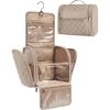 BAGSMART Makeup Bag for Women with Hanging Hook – Portable Cosmetic Case, Large Capacity Door Room Essentials Travel Organizer for Full Sized Cosmetics and Toiletries, Black(Camel)