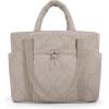 BAGSMART Puffer Tote Bag for Women, Quilted Travel Top Handle, Large Lightweight Shoulder Handbags with Zipper