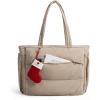 BAGSMART Puffy Tote Bag for Women, 22L Gym Bag for 40oz Tumbler, Work Handbag for Travel Yoga Tennis College(Camel)
