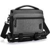 BAGSMART Small Camera Bag for Photographers, Compact Camera Shoulder Bags for DSLR/SLR/Mirrorless Cameras, Waterproof Crossbody Camera Case with Tripod Holder, Black(02-Grey)