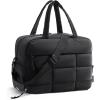 BAGSMART Small Gym Bag for Women, 23L Carry on Travel Duffle, Water-resistant Dance Bag with Shoe Compartment, Black(Black)