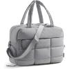 BAGSMART Small Gym Bag for Women, 23L Carry on Travel Duffle, Water-resistant Dance Bag with Shoe Compartment, Black(Grey)